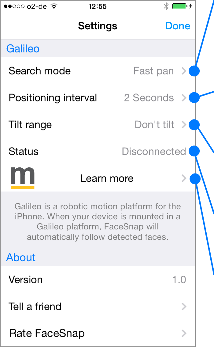 Galileo settings